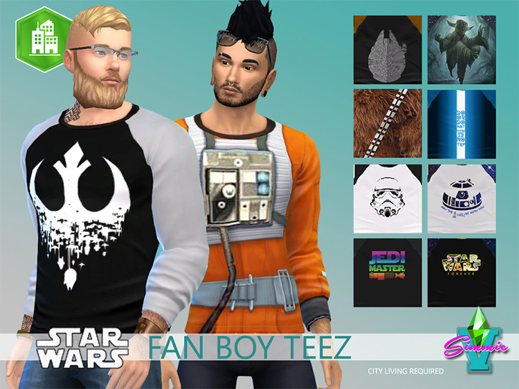 Star Wars Fanboy t-shirts - Sims 4 CC