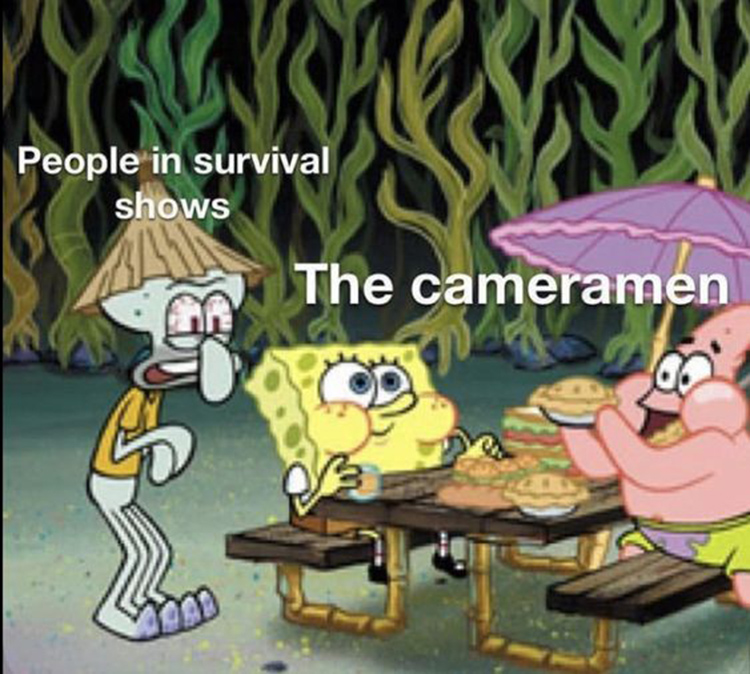 Survival contestants vs camera crew
