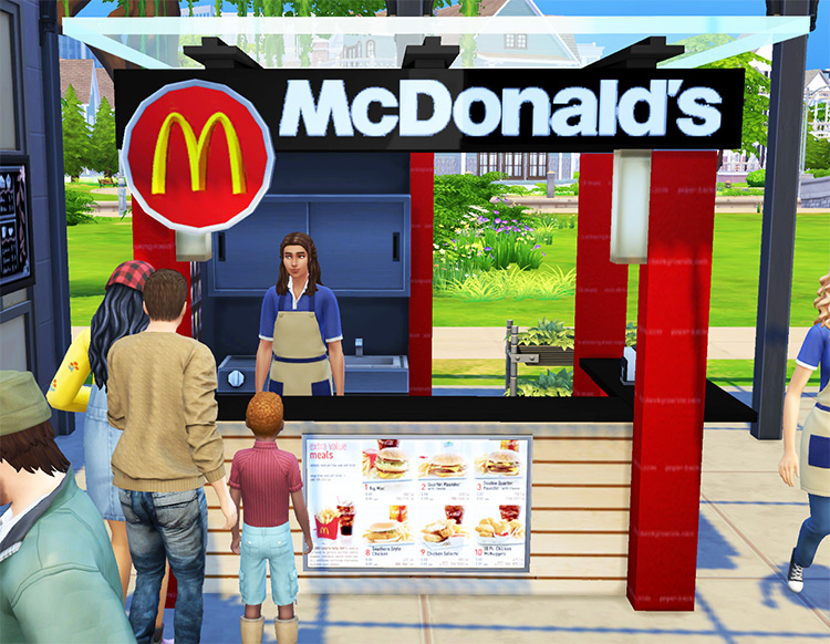 Functional McDonald’s Custom Stall for The Sims 4