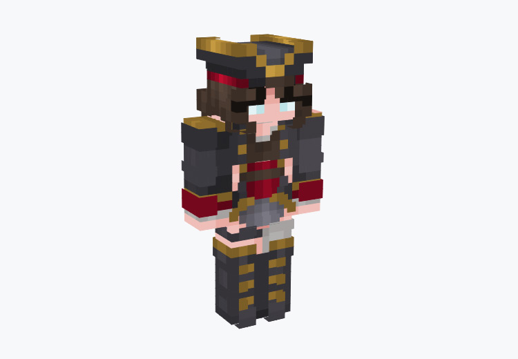 Brunette Pirate Queen with Hat / Minecraft Skin