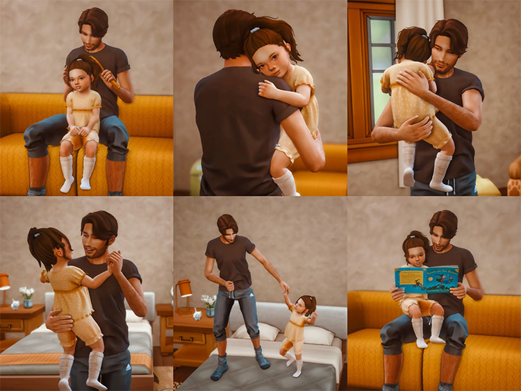 Father-Daughter Day Pose Pack for The Sims 4