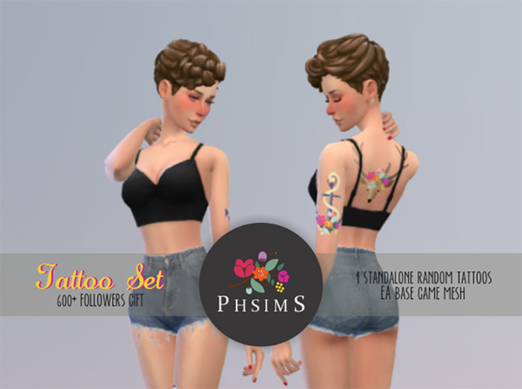 Simple Girls Tattoo Set / Sims 4 CC