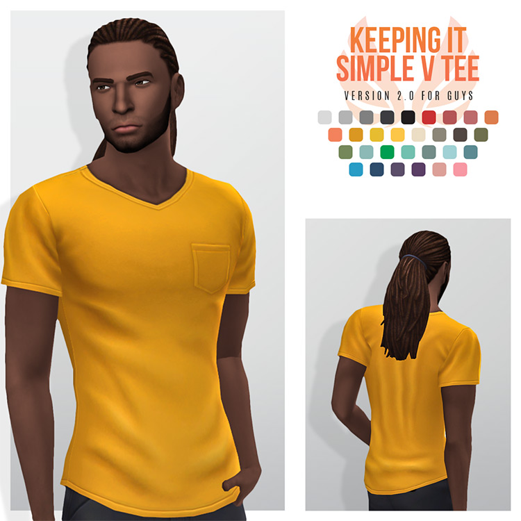 Keeping It Simple V Tee (Men) / Sims 4 CC