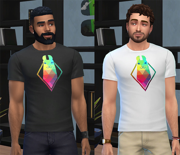 Awe-Sim Llama T-Shirt (Males) / Sims 4 CC