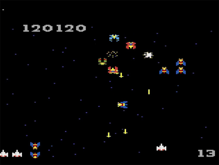 Galaga Atari 7800 gameplay