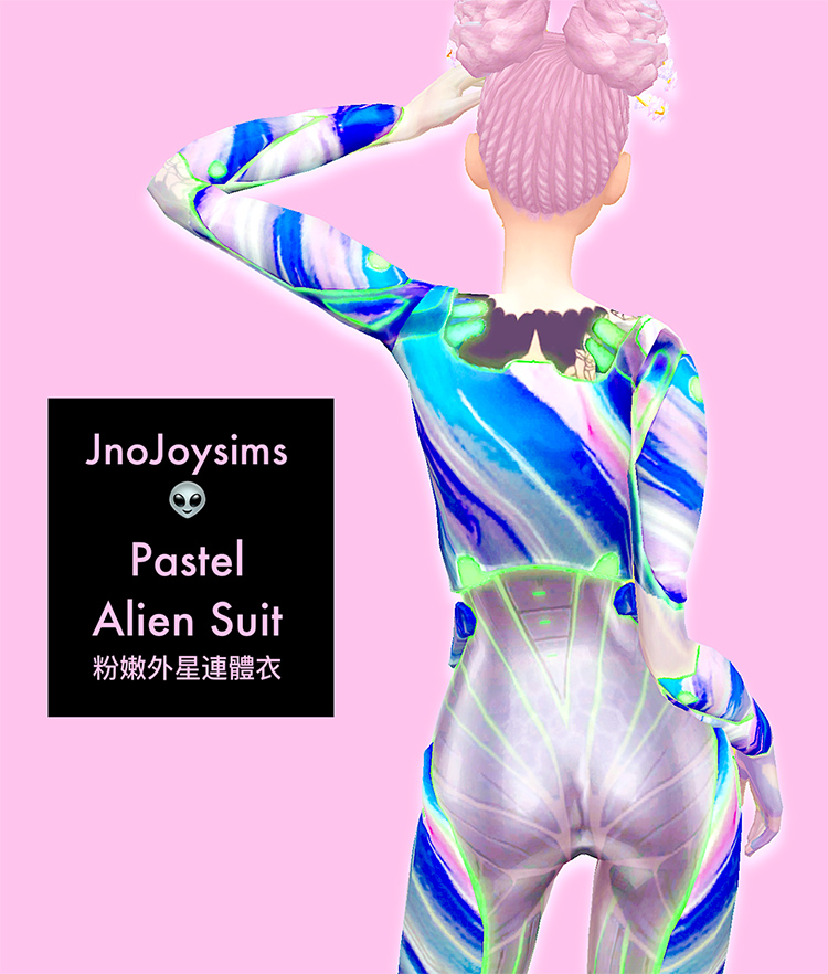 Pastel Alien Suit CC for The Sims 4