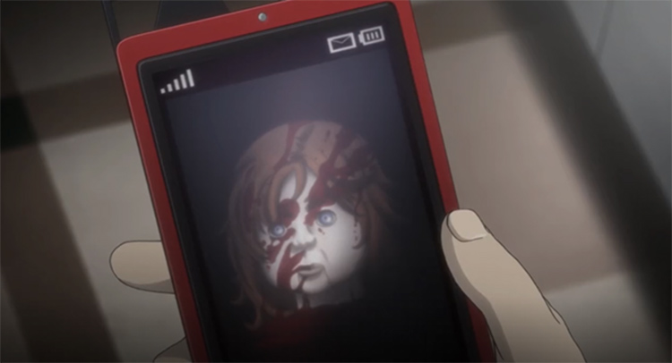 Severed Head Text Scene in SteinsGate