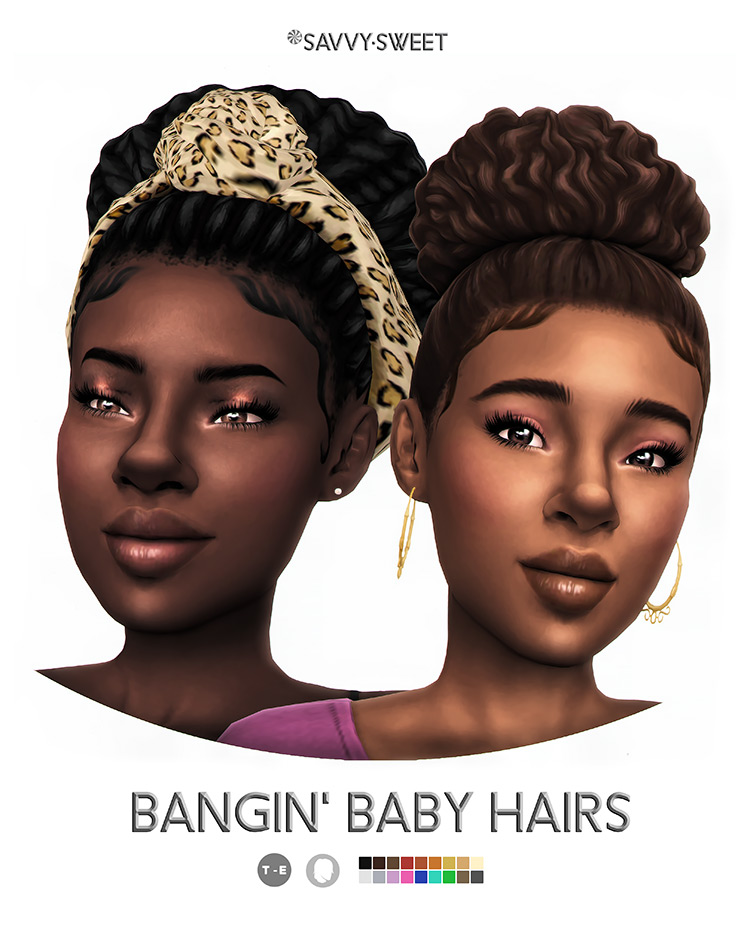 Bangin’ Baby Hairs by Savvy.Sweet Sims 4 CC