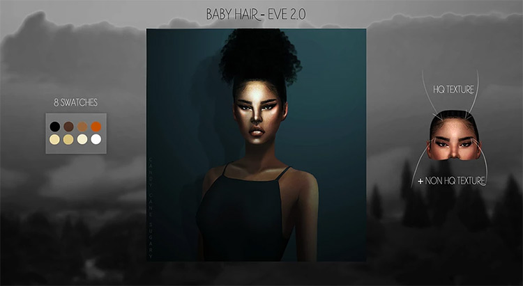 Baby Hair – Eve 2.0 by Candy Cane Sugary Sims 4 CC