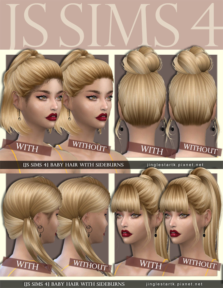 Baby Hair With Sideburns by JS Sims 4 Sims 4 CC