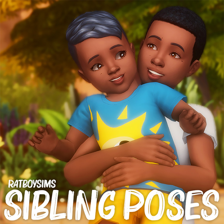 Sibling Poses by ratboysims Sims 4 CC