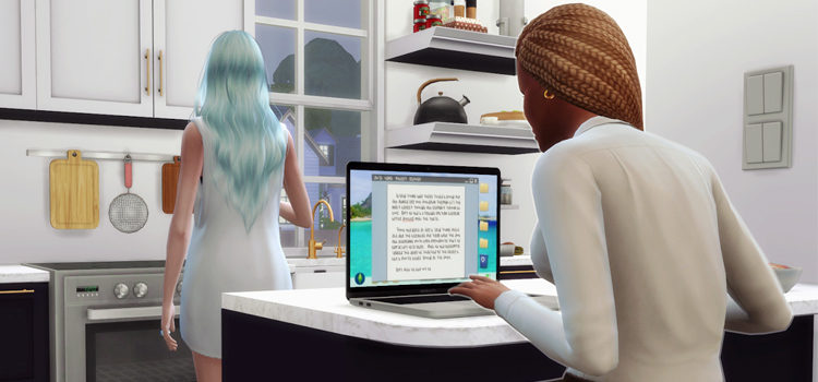 TS4 Custom MacBook Laptop CC - Sims 4 preview