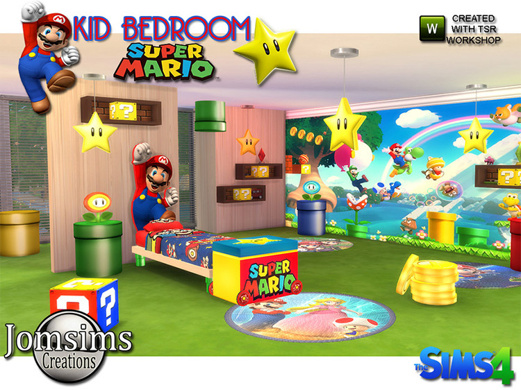 Super Mario Kids Bedroom Set Sims 4 CC
