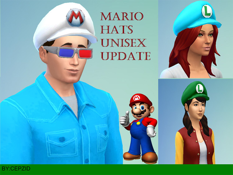 Super Mario Hat Collection Sims 4 CC