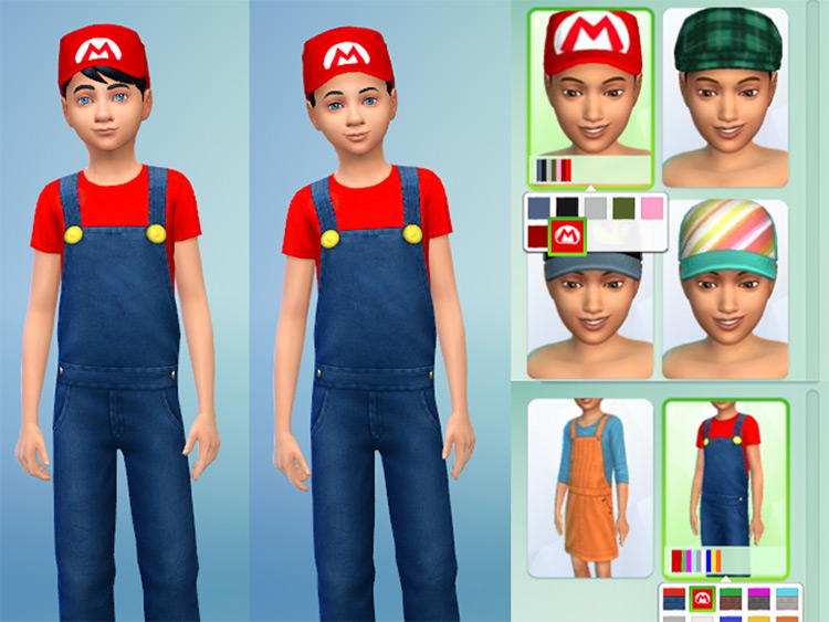 Children’s Super Mario Costume for Sims 4