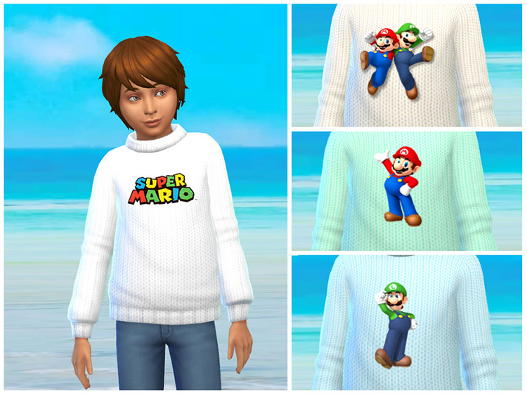 Super Mario Knit Sweater Collection TS4 CC