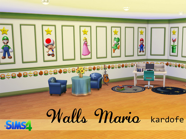 Mario Wallpapers Sims 4 CC