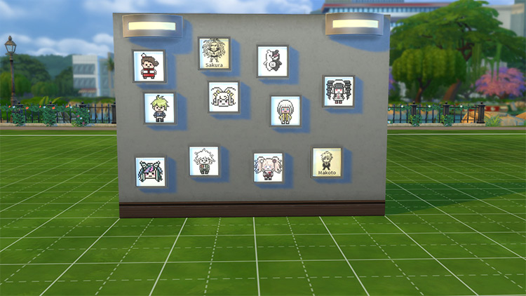 Danganronpa Dorm Room Pixel Nameplates Sims 4 CC