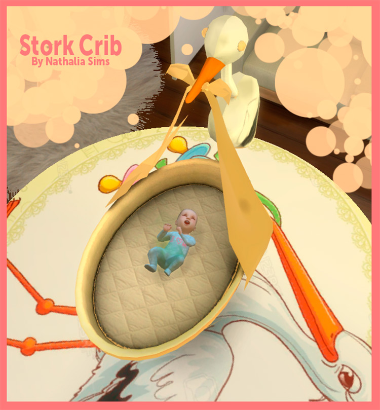 Stork Crib TS2 to TS4 CC for The Sims 4