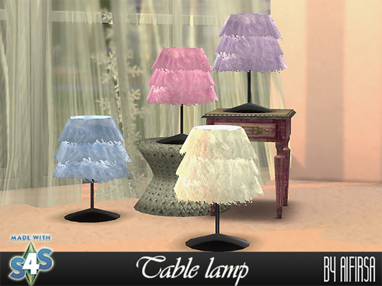 Fluffy Table Lamp CC for The Sims 4