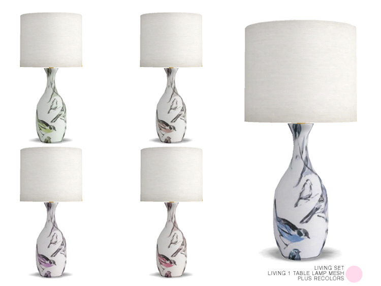Living #1 Table Lamp / Sims 4 CC