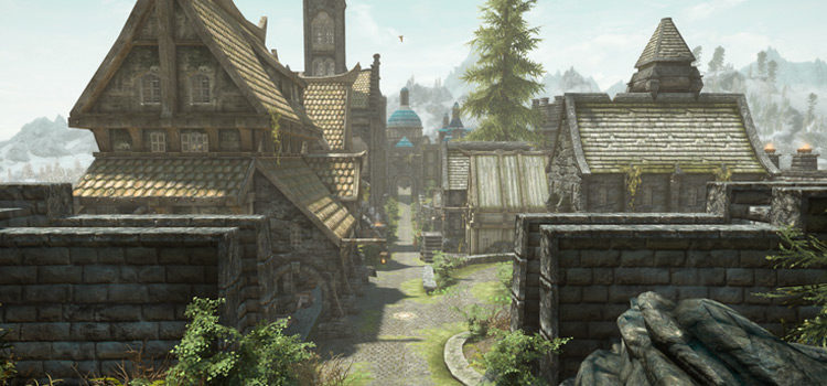 Solitude, town HD screenshot from Skyrim